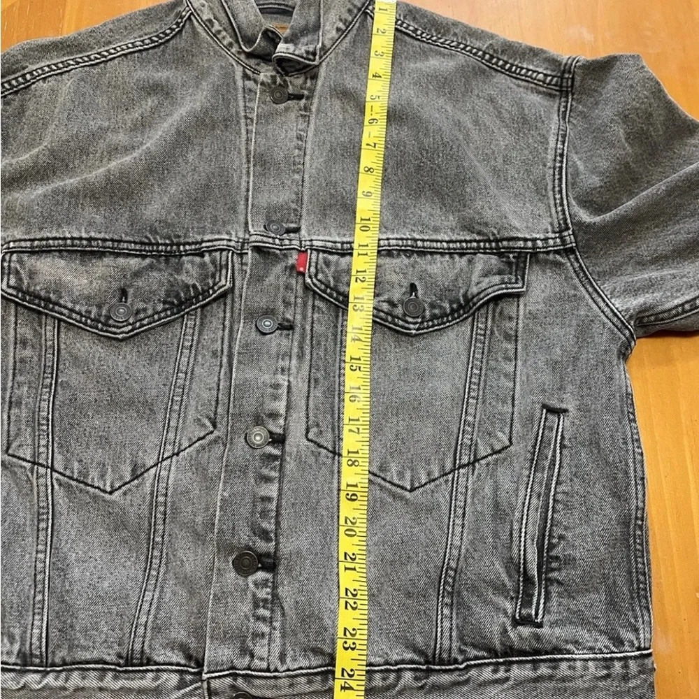 Levi’s Premium Stay Loose Trucker Jacket M Gray Hemp Blend Sample Garment - Picture 7 of 10